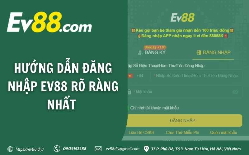 Hướng dẫn đăng nhập Ev88 rõ ràng nhất