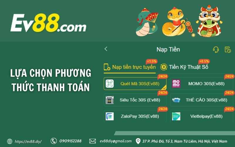 Lựa chọn phương thức thanh toán