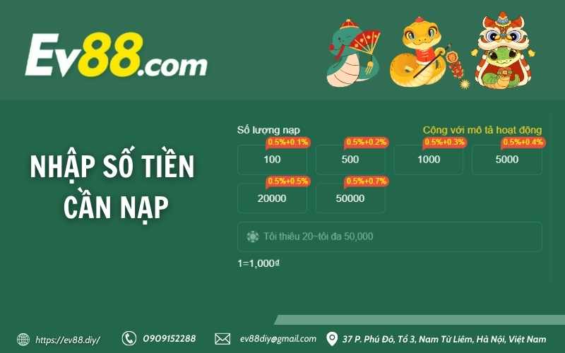 Nhập số tiền cần nạp