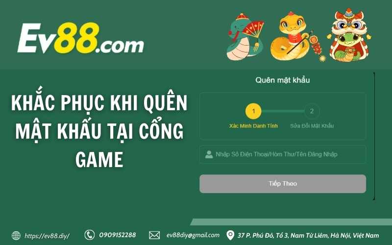 Khắc phục khi quên mật khẩu tại cổng game